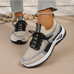 Camilla | Stylische Sneaker für Damen in Schwarz-Khaki