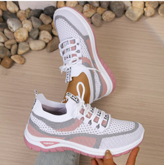 Camilla | Stylische Sneaker für Damen in Weiß-Rosa