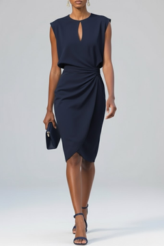Damen Elegantes Midi Abendkleid in Marineblau