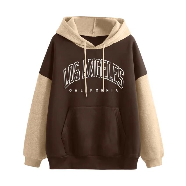 Damen Brief Sweatshirt mit langen Ärmeln Hoodie