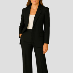 Damen Eleganter Sommer Taillierter Anzug in Schwarz