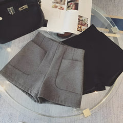 Faustina | Wollene Shorts mit schickem Stil in Grau
