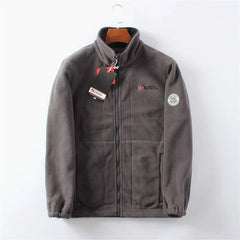 Winddichte & atmungsaktive Herren-Fleecejacke in Anthrazit