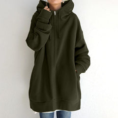 Kuscheliger Winter-Kapuzenpullover in Übergröße - Cassandra in Grün