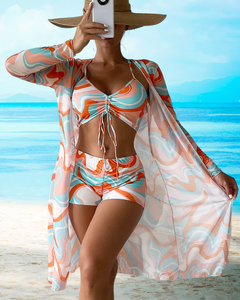 Carla® | High-Waist-Bikini-Set mit Überzug in Orange