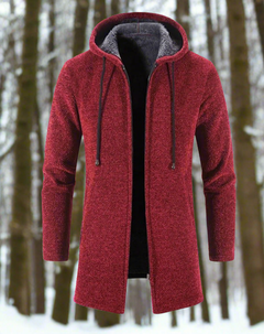 Weicher, warmer, eleganter Kaschmir-Mantel für Herren in Burgundisch