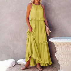 Agatha - Stilvolles langes Kleid in Gelb