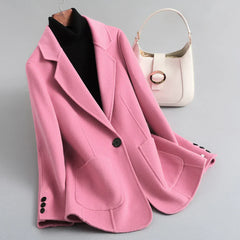 Rennly Wool Blazer Jacket in Pink