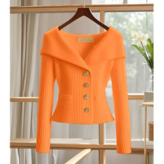 Barbora | Mühelos schicker Frühling- und Herbst-Cardigan in Orange