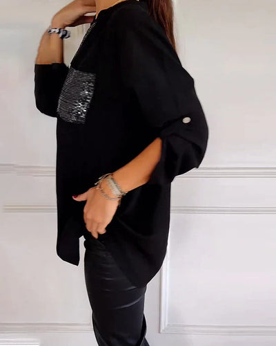 Damen Festliche Button Down Hemd | Langarm