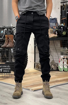 Nariko | Premium Stretch Cargohose in Schwarz(mit Taschen)