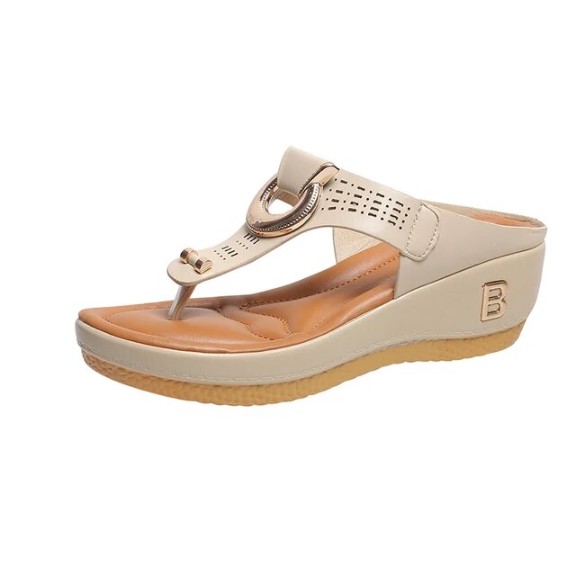 Alberte – Sommer-Keilabsatzschuhe – Offene Zehenpartie