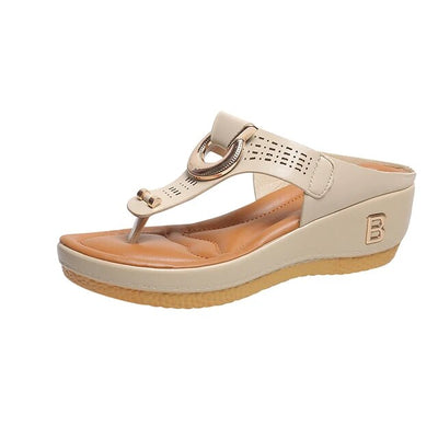 Alberte – Sommer-Keilabsatzschuhe – Offene Zehenpartie