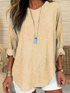 Wistera - gestreifte Bluse mit Soft-Touch-Finish in Khaki