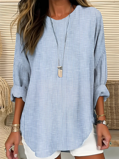 Wistera - gestreifte Bluse mit Soft-Touch-Finish in Blau (Fast ausverkauft)