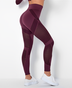 Eglah - Kniebeugenfeste Sport-Leggings in Bordeaux