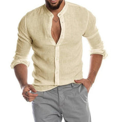 Herrenhemd aus Leinen für Stil und Komfort in Beige