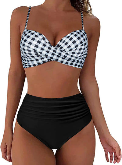 Bella | Hochtaillierter, farbenfroher Damen-Bikini
