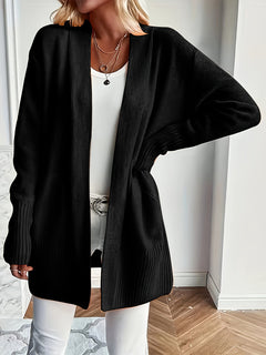 Sofia | Kuscheliger Cardigan mit offenem Schnitt in Schwarz