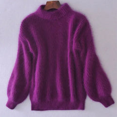 Sif - Vintage-Rollkragenpullover in Lila