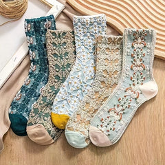 Vera | Vintage Socken in 5 Paare in gemischten Farben