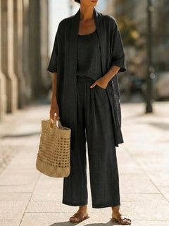 Rilara - dreiteiliges Loungewear-Set in Schwarz