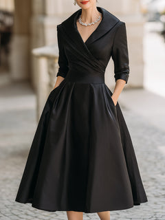 Lea™ - Elegantes Midikleid in Schwarz