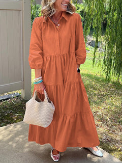 Amara | Maxi Kleid aus Baumwolle für den Alltag in Orange