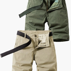 Herren-Bermudashorts mit Gürtel für Sommer- und Outdoor-Aktivitäten in Armeegrün + Khaki