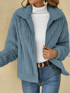 Kuscheliger Damen-Teddy-Mantel | Lässig in Blau