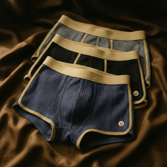 Max | Iconic Ferran Herren Boxershorts klassisch in Blau / Schwarz / Grau