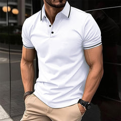 Lewis – Kurzarm-Polo mit klassischem Kragen für Herren in Weiß