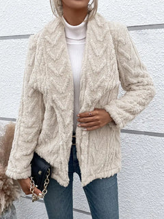 Weiße Fleece Jacke für Damen | Elegante in Weiß