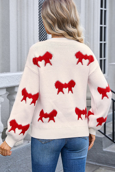 Arabella - Herbststrickpullover - Mini-Schleifen-Detail