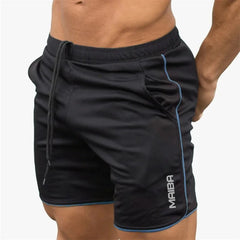 Slim Fit elastische Herren-Badehosen in Schwarz/Blau