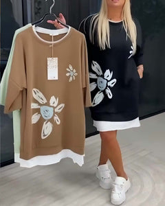 Helia - Soft-Touch-Sweatshirtkleid in Schwarz