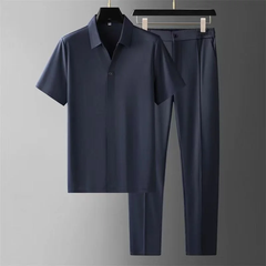 Nariko | Luxury Poloshirt & Hose in Blau