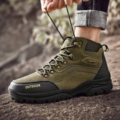 Winterschuhe Herren | Hoher Schnitt Outdoor Stiefel Mit Schnürung in Grün 1