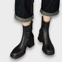 Fien – Klassische Ankle Boots aus Leder in Schwarz