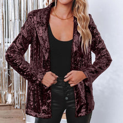 Deitra - Eleganter Blazer-Anzug mit funkelnden Pailletten in Weinrot