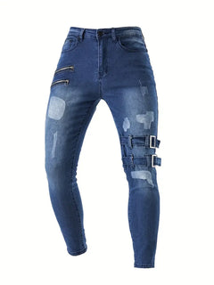 Samuel - Bikerjeans für den modernen Mann in Blau
