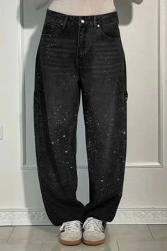 Madeleine | Weit geschnittene High-Waist-Hose in Schwarz