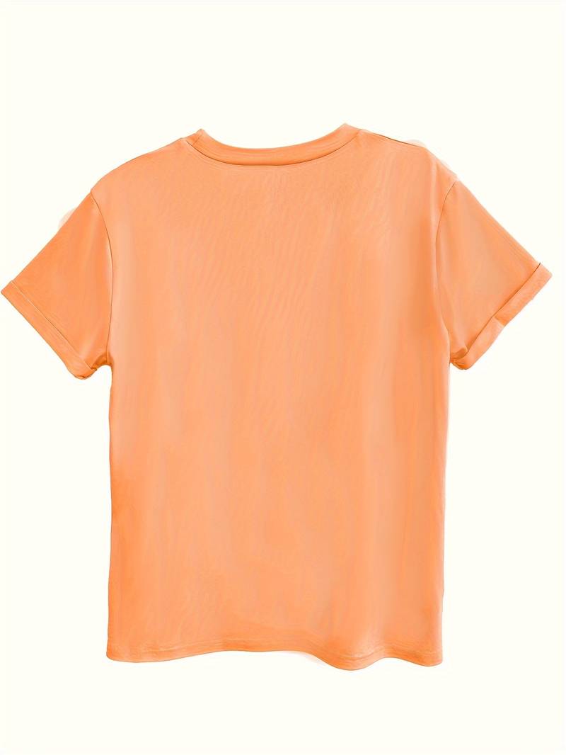 Herz-Print Kurzarm-T-Shirt für Damen