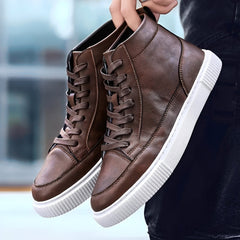Albert - Eleganter Herren-High-Top-Sneaker in Braun