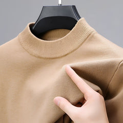Giorgio - Bequemer Herrenpullover mit elastischem Bund in Kamel