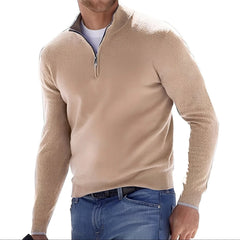 Ralph - Bequemer Herrenpullover mit Reißverschluss in Khaki