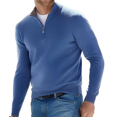 Ralph - Bequemer Herrenpullover mit Reißverschluss in Blau