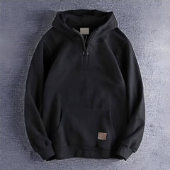 Tommy - Vintage-Herren-Hoodie mit Kapuze in Schwarz