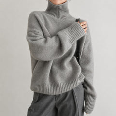 Lea - Komfortabler Rollkragenpullover für Damen in Grau