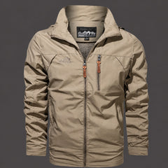Estefan - Modische Herrenjacke mit Kapuze in Khaki